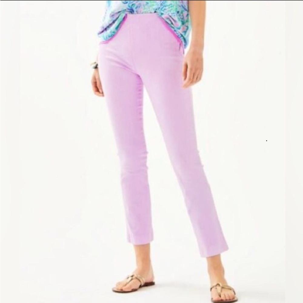 Lilly Pulitzer Women high Rise Crop Jeans Sz.8 lilac NWT Resort Wear Preppy